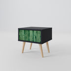 NATURAL GREEN Nightstand in Black Finish