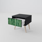 NATURAL GREEN Nightstand in Black Finish