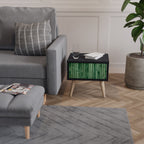 NATURAL GREEN Nightstand in Black Finish