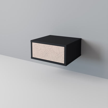 Nattduksbord i svart finish med keramisk textur