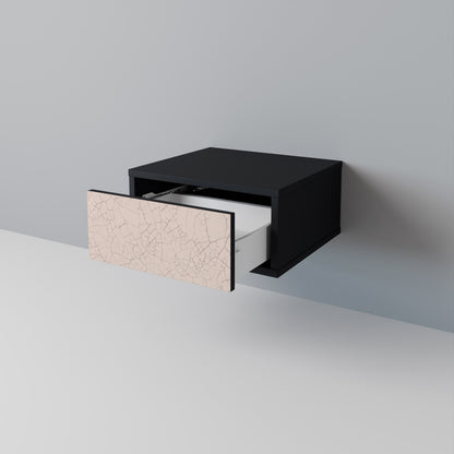Nattduksbord i svart finish med keramisk textur