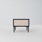 Nattduksbord i svart finish med keramisk textur