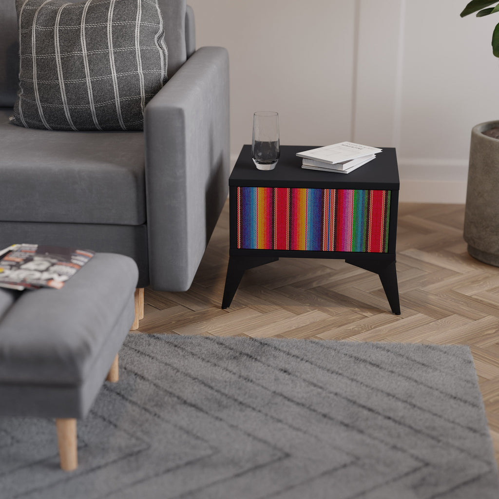 ETNISK MEXIKANSK SJUKBORD i svart finish