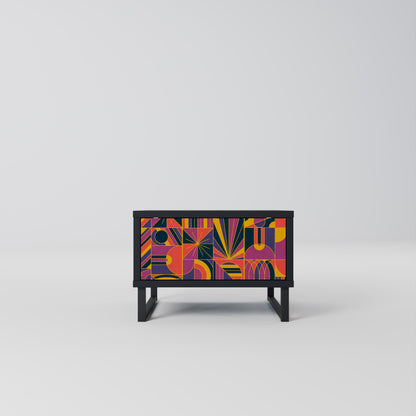 ELECTRIC PATTERNS nattduksbord i svart finish