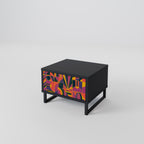 ELECTRIC PATTERNS Nightstand in Black Finish