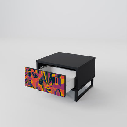 ELECTRIC PATTERNS nattduksbord i svart finish