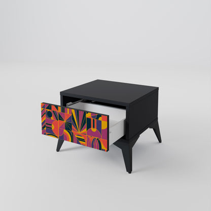 ELECTRIC PATTERNS nattduksbord i svart finish