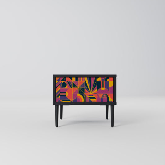 ELECTRIC PATTERNS nattduksbord i svart finish