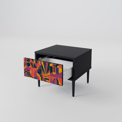 ELECTRIC PATTERNS nattduksbord i svart finish
