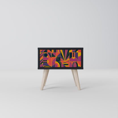 ELECTRIC PATTERNS nattduksbord i svart finish