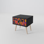 ELECTRIC PATTERNS Nightstand in Black Finish