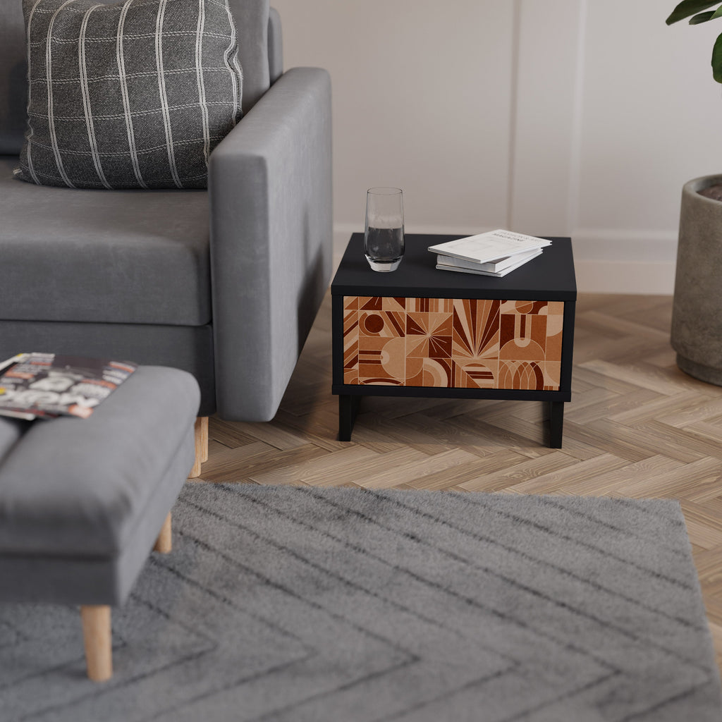 PRISM MOSAIC nattduksbord i svart finish