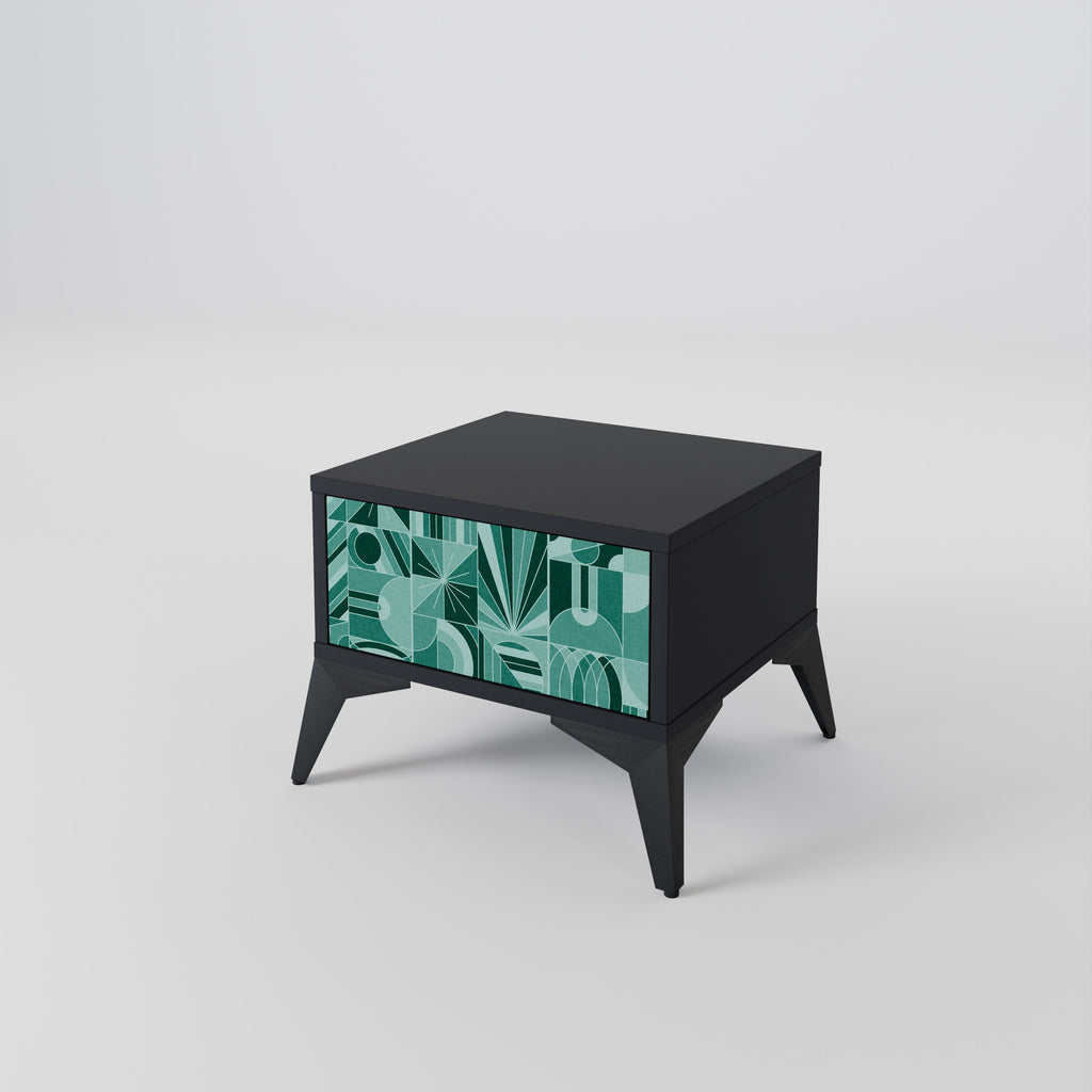 HARMONIC GRID nattduksbord i svart finish