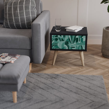 HARMONIC GRID nattduksbord i svart finish
