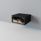 MARBLE OF TOMMORROW Nightstand in Black Finish