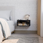 MARBLE OF TOMMORROW Nightstand in Black Finish