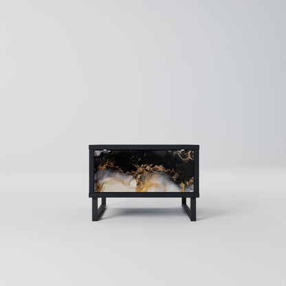 MARBLE OF TOMMORROW Nightstand in Black Finish