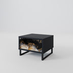 MARBLE OF TOMMORROW Nightstand in Black Finish