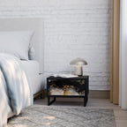 MARBLE OF TOMMORROW Nightstand in Black Finish