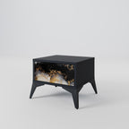 MARBLE OF TOMMORROW Nightstand in Black Finish