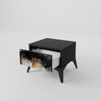 MARBLE OF TOMMORROW Nightstand in Black Finish