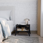 MARBLE OF TOMMORROW Nightstand in Black Finish