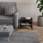 MARBLE OF TOMMORROW Nightstand in Black Finish