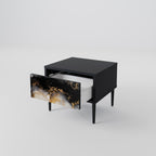 MARBLE OF TOMMORROW Nightstand in Black Finish