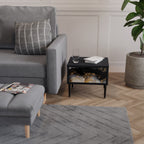 MARBLE OF TOMMORROW Nightstand in Black Finish