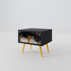 MARBLE OF TOMMORROW Nightstand in Black Finish