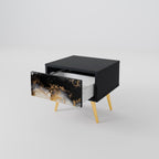 MARBLE OF TOMMORROW Nightstand in Black Finish
