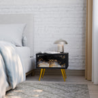 MARBLE OF TOMMORROW Nightstand in Black Finish
