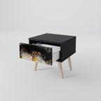 MARBLE OF TOMMORROW Nightstand in Black Finish