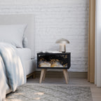 MARBLE OF TOMMORROW Nightstand in Black Finish
