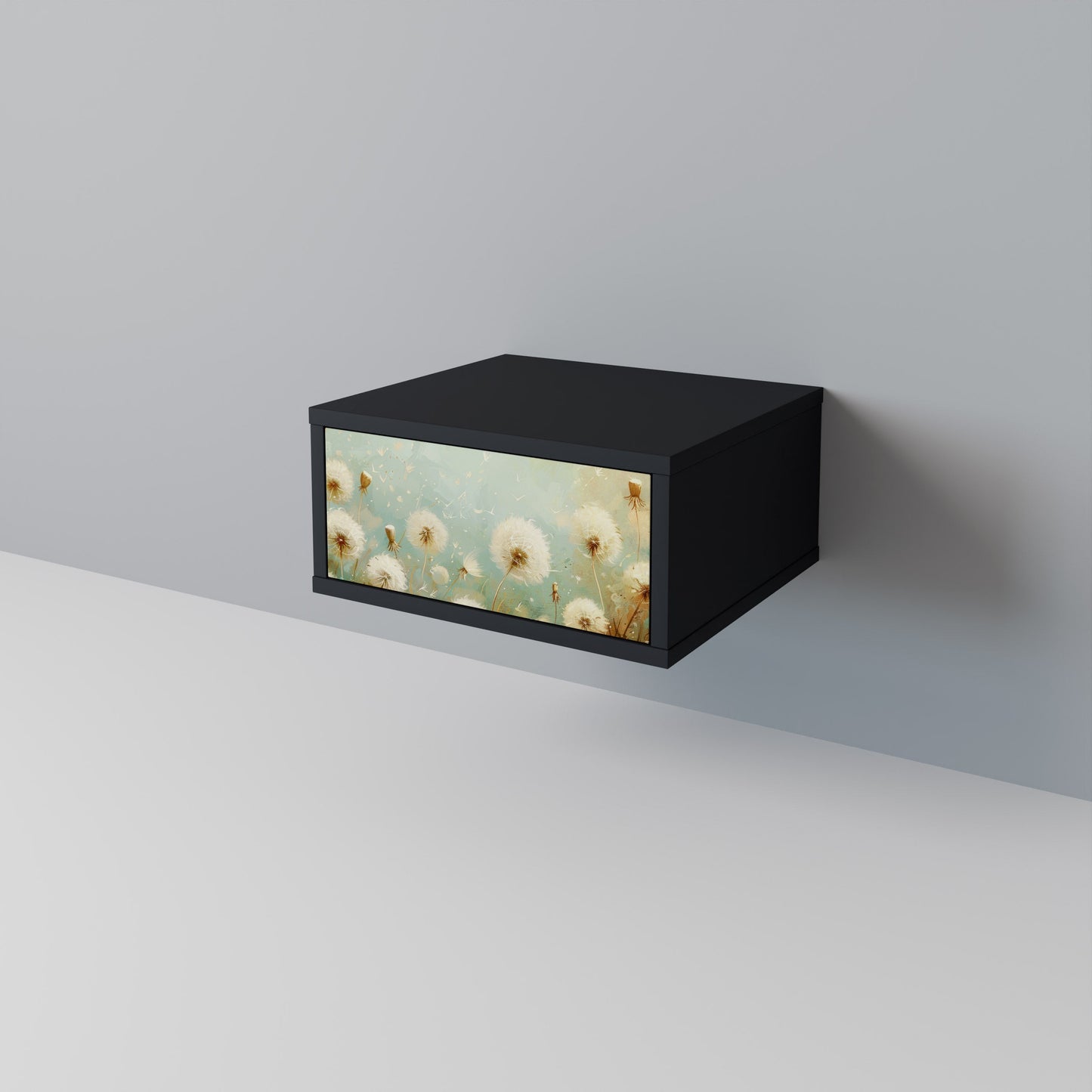 DREAMY MEADOW Nattduksbord i svart finish