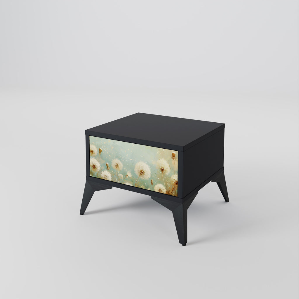 DREAMY MEADOW Nattduksbord i svart finish