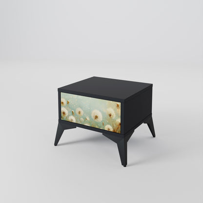 DREAMY MEADOW Nattduksbord i svart finish