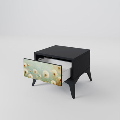 DREAMY MEADOW Nattduksbord i svart finish