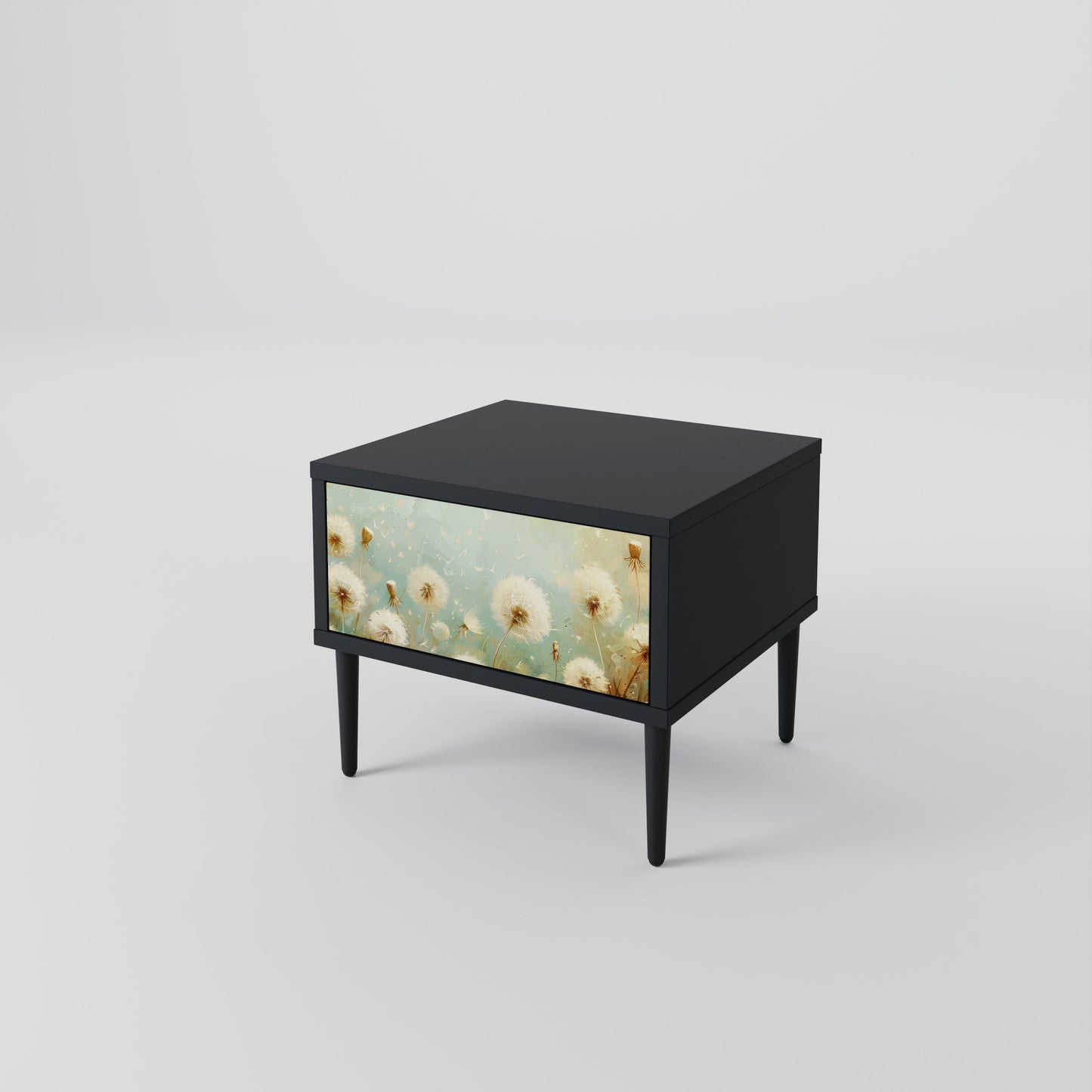 DREAMY MEADOW Nattduksbord i svart finish