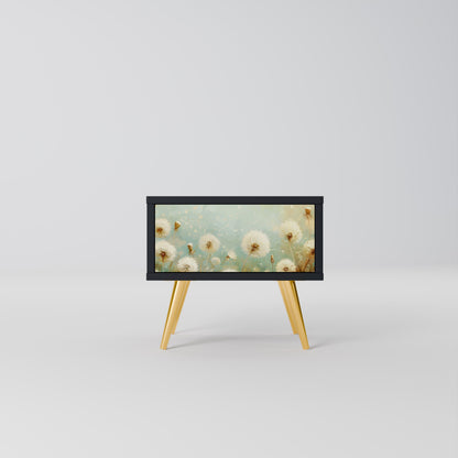 DREAMY MEADOW Nattduksbord i svart finish