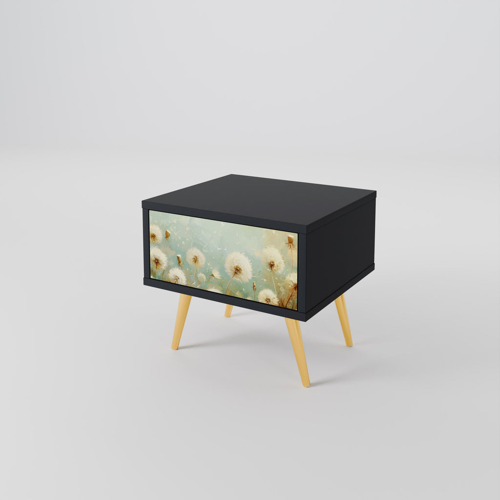 DREAMY MEADOW Nattduksbord i svart finish