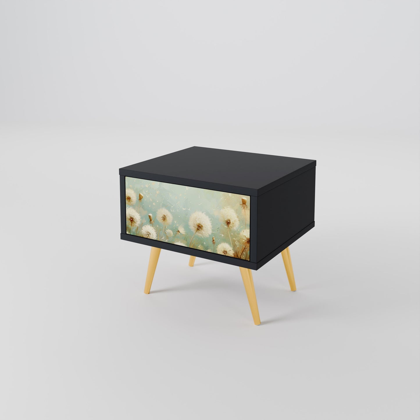 DREAMY MEADOW Nattduksbord i svart finish