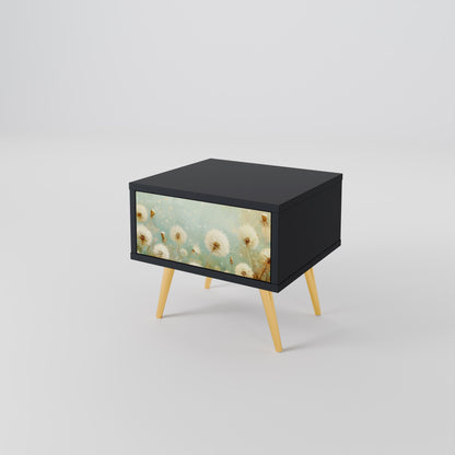 DREAMY MEADOW Nattduksbord i svart finish