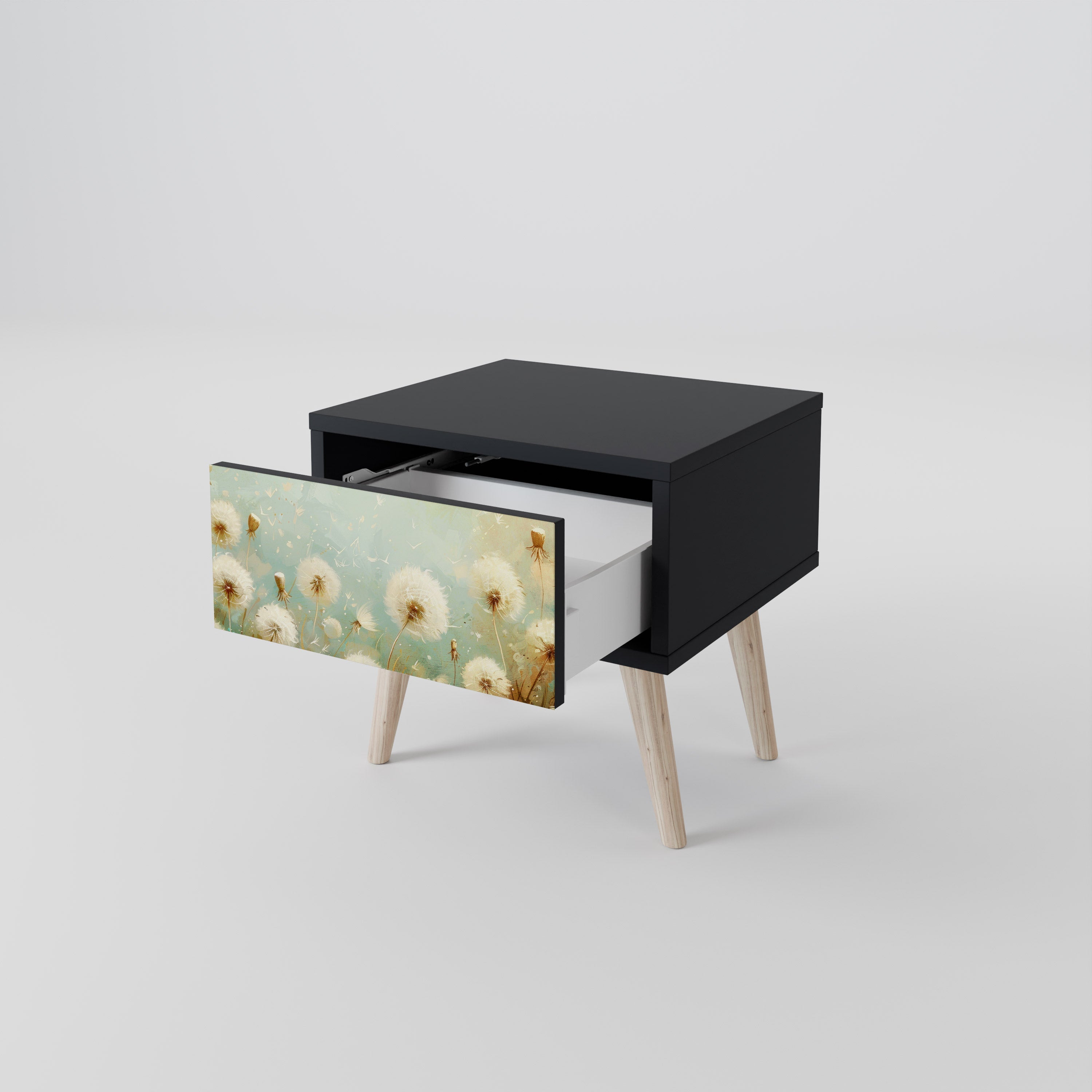 DREAMY MEADOW Nattduksbord i svart finish