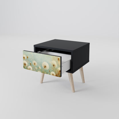 DREAMY MEADOW Nattduksbord i svart finish