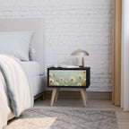 DREAMY MEADOW Nightstand in Black Finish
