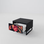 NEVERENDING BLOOM Nightstand in Black Finish