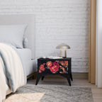 NEVERENDING BLOOM Nightstand in Black Finish