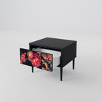 NEVERENDING BLOOM Nightstand in Black Finish