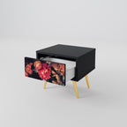 NEVERENDING BLOOM Nightstand in Black Finish